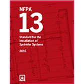 <h1>
	<span style="font-size: 36px;"><strong><span style="color: rgb(165, 42, 42);">NFPA 13</span></strong></span></h1>
<p>
	<span style="font-size: 26px;"><span style="color: rgb(165, 42, 42);">Standard for the Installation of Sprinkler Systems</span></span></p>
<p>
	&nbsp;</p>
<p>
	The industry benchmark for design and installation of automatic fire sprinkler systems, NFPA 13 addresses sprinkler system design approaches, system installation, and component options to prevent fire deaths and property loss.</p>
