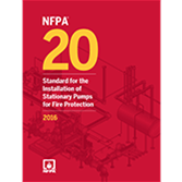 <h1>
	<span style="font-size: 36px;"><span style="color: rgb(165, 42, 42);">NFPA 20</span></span></h1>
<p>
	<span style="font-size: 26px;"><span style="color: rgb(165, 42, 42);">Standard for the Installation of Stationary Pumps for Fire Protection</span></span></p>
<p>
	&nbsp;</p>
<p>
	NFPA 20 protects life and property by providing requirements for the selection and installation of pumps to ensure that systems will work as intended to deliver adequate and reliable water supplies in a fire emergency.</p>
